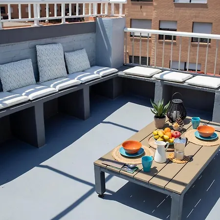 Florit Flats - Cabanyal 3 Bedroom Wifi Ac Terrace Penthouse Apartment *