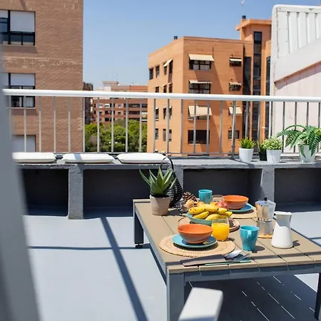 Florit Flats - Cabanyal 3 Bedroom Wifi Ac Terrace Penthouse דירה